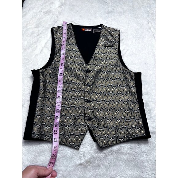 High Stakes S Gold & Black Patterned Vest women size small - Picture 5 of 5
